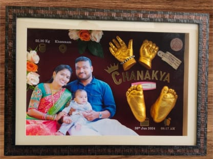 Baby Hand and Foot Impressions with Parents and Birth Things