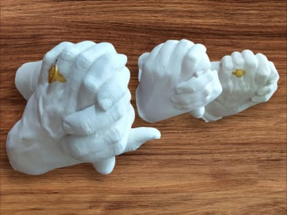 White Color Hand Impressions of Couple